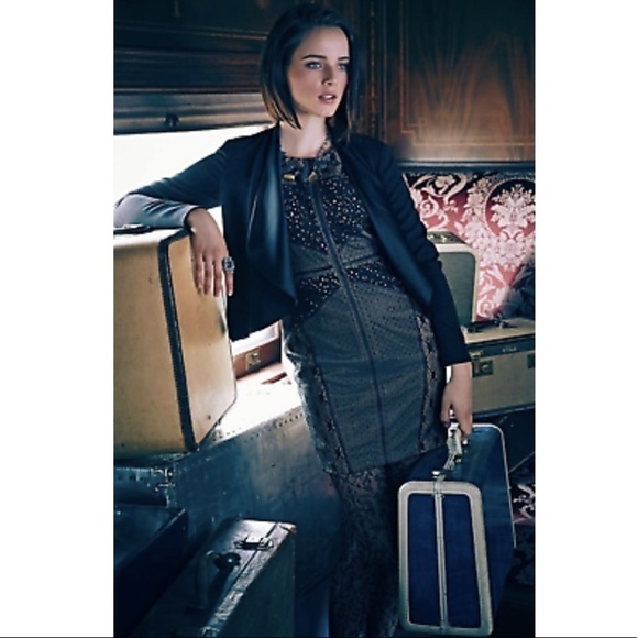 HEARTLOOM l Anthropologie Black Lace Topography Cocktail Dress Size Smal… - Picture 2 of 13